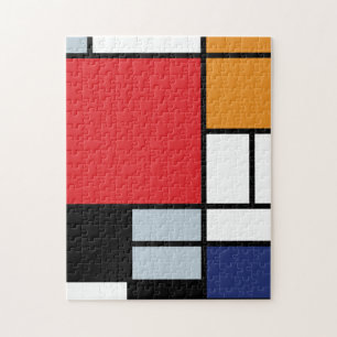 Piet Mondrian - Sammansättning med stora röda Flyg Pussel