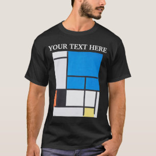 Piet Mondrian-sammansättning med stort blått Flygp T Shirt
