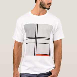 Piet Mondrian-sammansättning (nr 1) Grått-Red. T Shirt