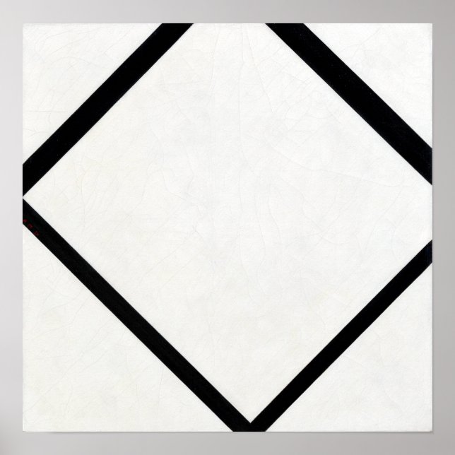 Piet Mondrian-sammansättning nr 1 Lozenge med Fyra Poster (Framsidan)