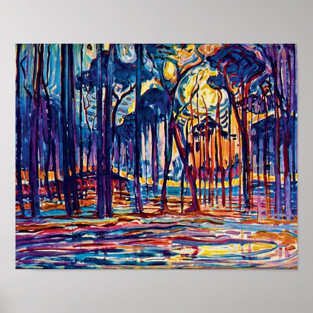 Piet Mondrian - Skog nära Oele Fint konstmålning Poster (Framsidan)