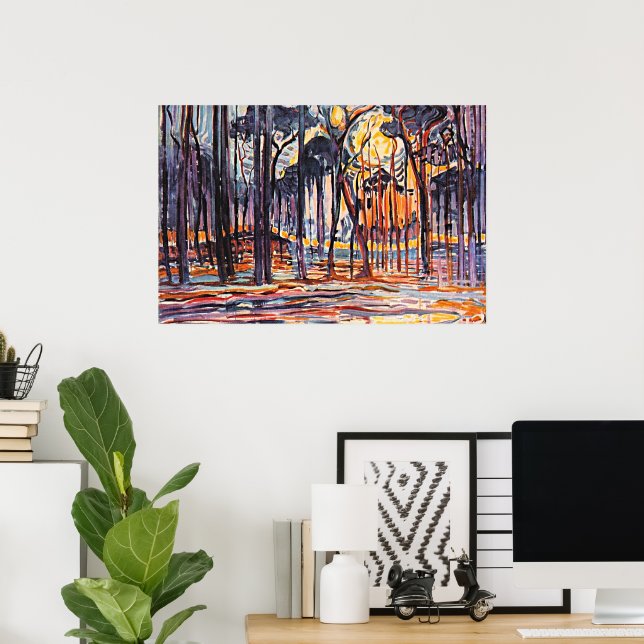 Piet Mondrian, Skog nära Oele, Poster (Hemmakontoret)