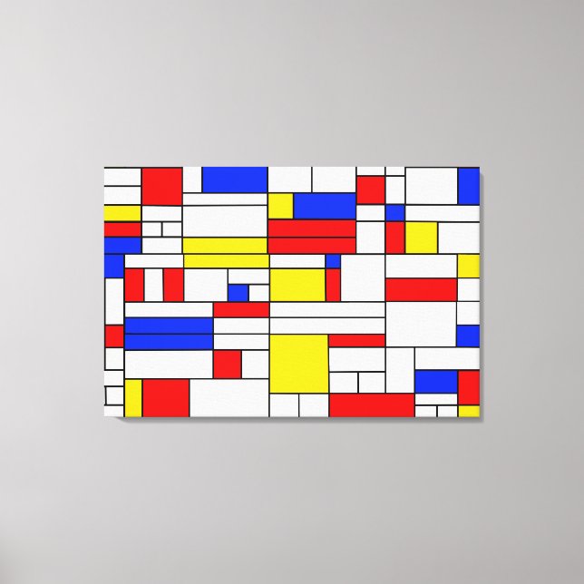 Piet Mondrian stil abstrakt konst Canvastryck (Framsida)
