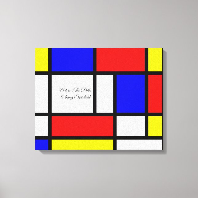 Piet Mondrian Stil Art-citat eller Din text Canvastryck (Framsida)