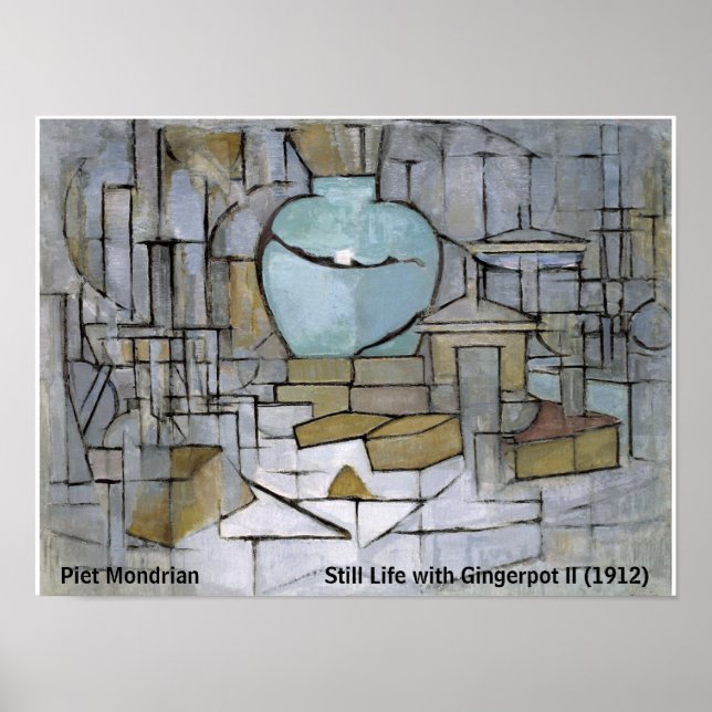 Piet Mondrian still Life med Gingerpot II Poster (Framsidan)