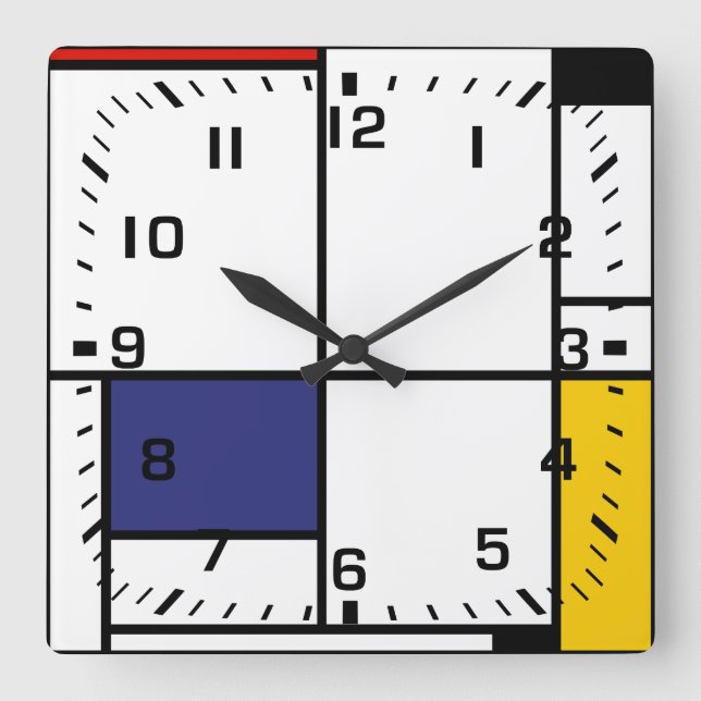 Piet Mondrian, Tableau 1 Fyrkantig Klocka (Framsida)