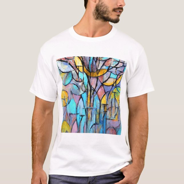 Piet Mondrian träd T Shirt (Framsida)
