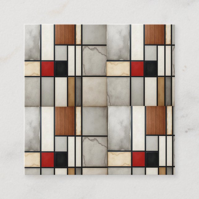 Piet Mondrian Vintage Fyrkantigt Visitkort (Framsida)