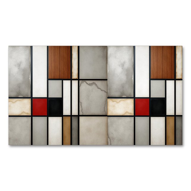 Piet Mondrian Vintage Magnetiska Visitkort (Framsida)