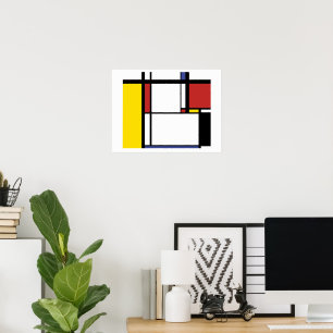 Piet Mondrian-vykort Poster