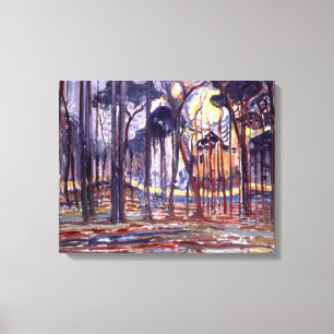 Piet Mondrians berömd, Forest, Canvastryck