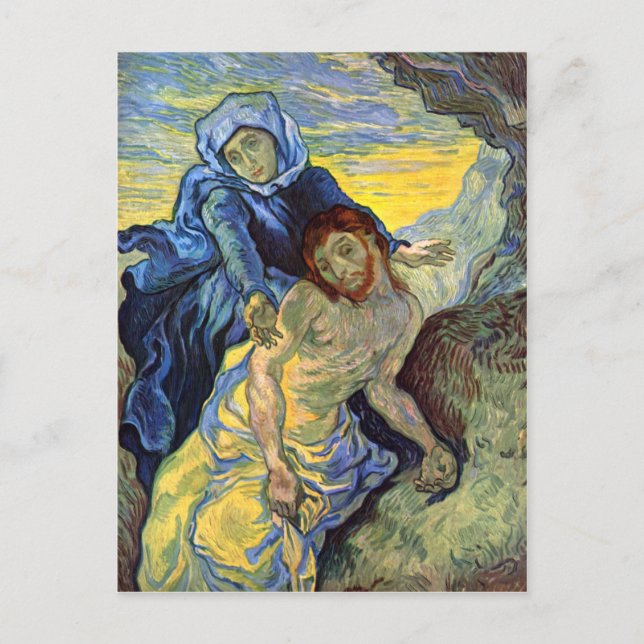 Pietà (efter Delacroix) 1889 Vincent Van Gogh Vykort (Framsida)