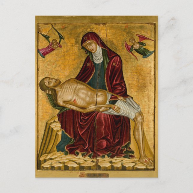 Pieta från cirkeln Nikolaos Tzafouris Icon Vykort (Framsida)