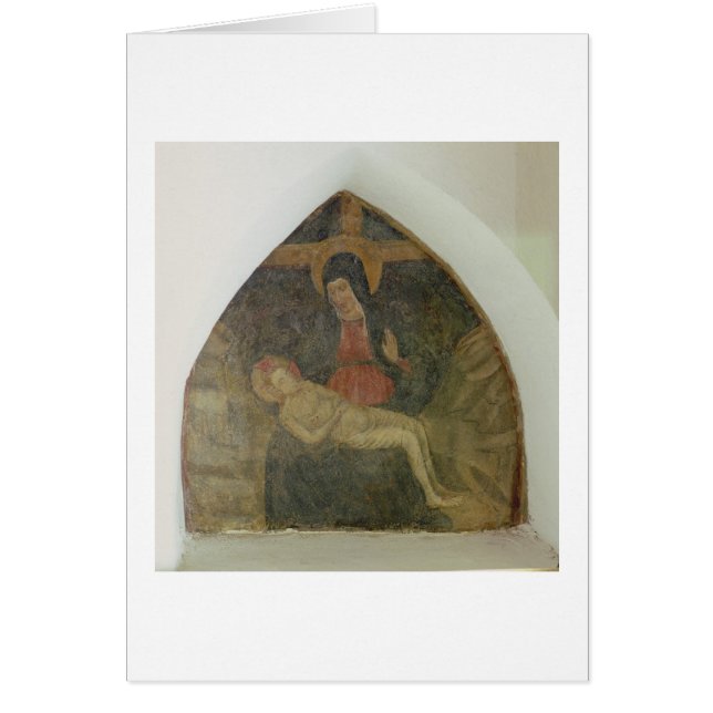 Pieta (fresco) hälsningskort (Framsidan)