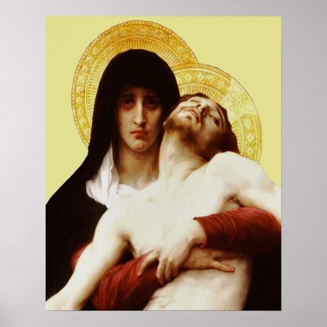 Pieta Jesus Crucifixion Lamentation Virgin Mary 03 Poster (Framsidan)