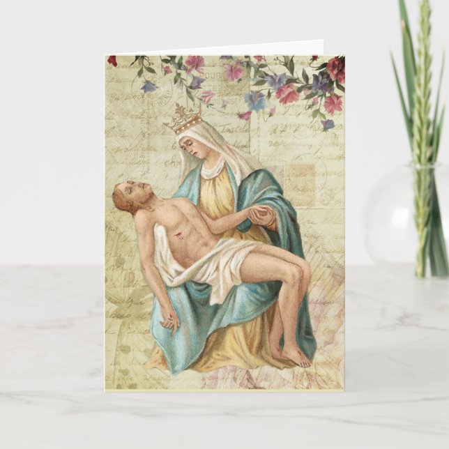 Pietà Maria och Jesus Religiös Kristendom Kort (Framsida)