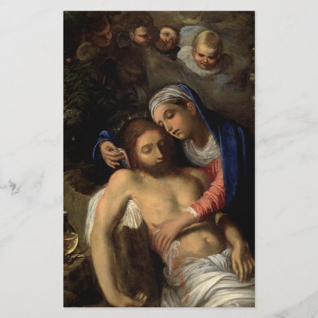 Pietà (Mary och Jesus) (av Adam Elsheimer) Brevpapper (Framsida)