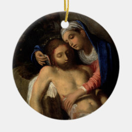 Pietà (Mary och Jesus) (av Adam Elsheimer) Julgransprydnad Keramik