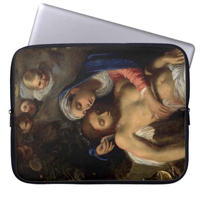 Pietà (Mary och Jesus) (av Adam Elsheimer) Laptop Fodral (Framsidan)