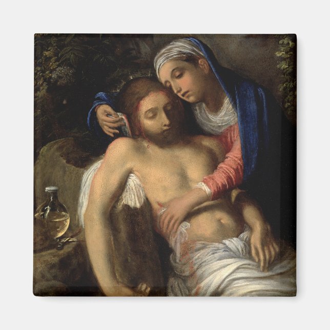 Pietà (Mary och Jesus) (av Adam Elsheimer) Magnet (Framsidan)