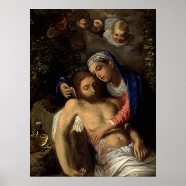 Pietà (Mary och Jesus) (av Adam Elsheimer) Poster (Framsidan)