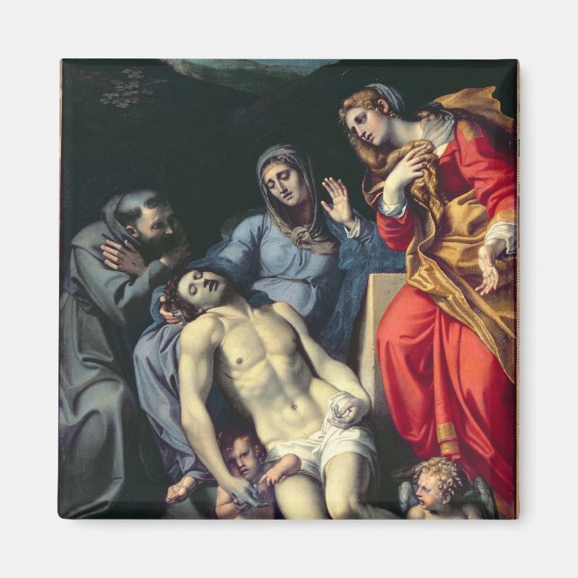 Pieta med Saint Francis och St Mary Magdalene, c.1 Magnet (Framsidan)