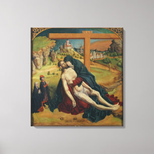 Pieta med två donatorer (olja på panelen) canvastryck