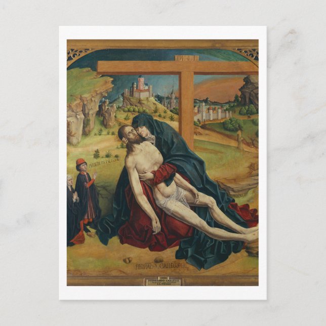 Pieta med två donatorer (olja på panelen) vykort (Framsida)