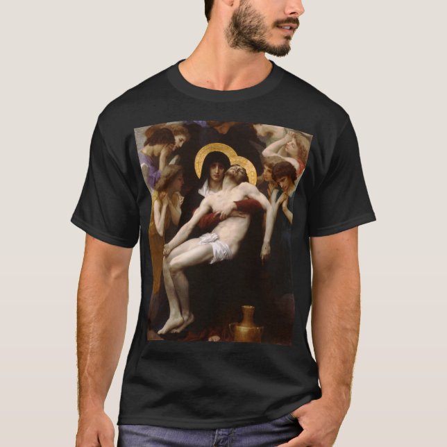 Pieta vid Bouguereau MÖRK Tee Shirt (Framsida)