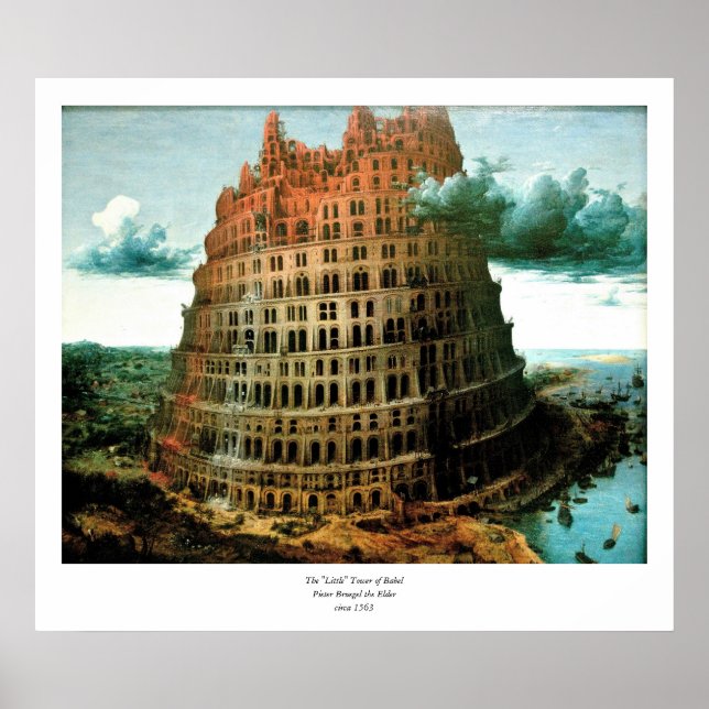 Pieter Bruegel är "Little" Torn i Babel Poster (Framsidan)