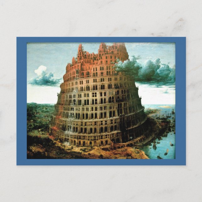 Pieter Bruegel är "Little" Torn i Babel Vykort (Framsida)