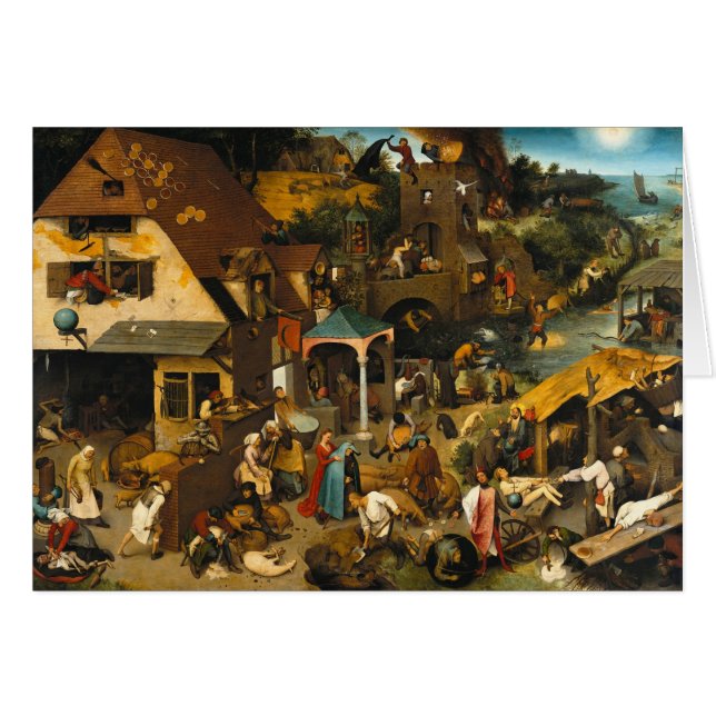 Pieter Bruegel de Elder - Nederländska verberna Hälsningskort (Framsidan Horizontal)