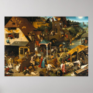 Pieter Bruegel de FläderNetherlandish proverbsna Poster