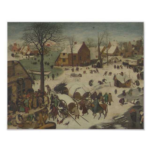 Pieter Bruegel den äldre - Numrering i Betlehem Fototryck (Framsidan)