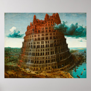 PIETER BRUEGEL - Den lilla torn i Babel 1563 Poster