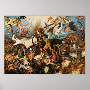 Pieter Bruegel Fall of the Rebel Änglar Painting Poster