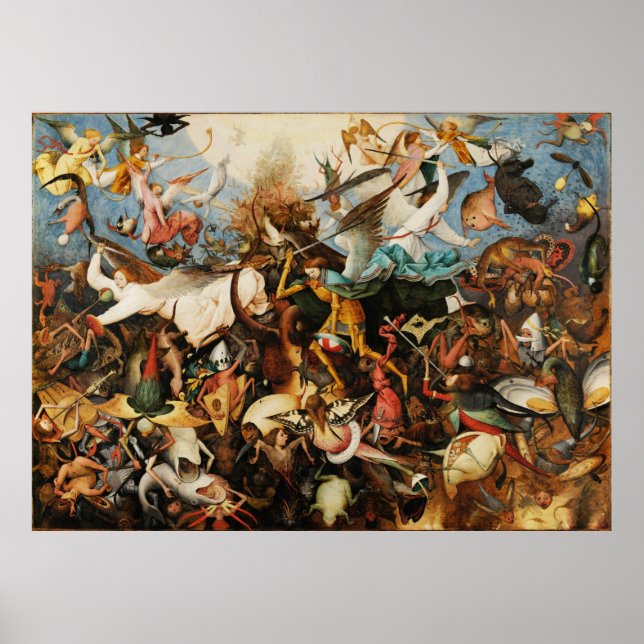 Pieter Bruegel Fall of the Rebel Änglar Painting Poster (Framsidan)
