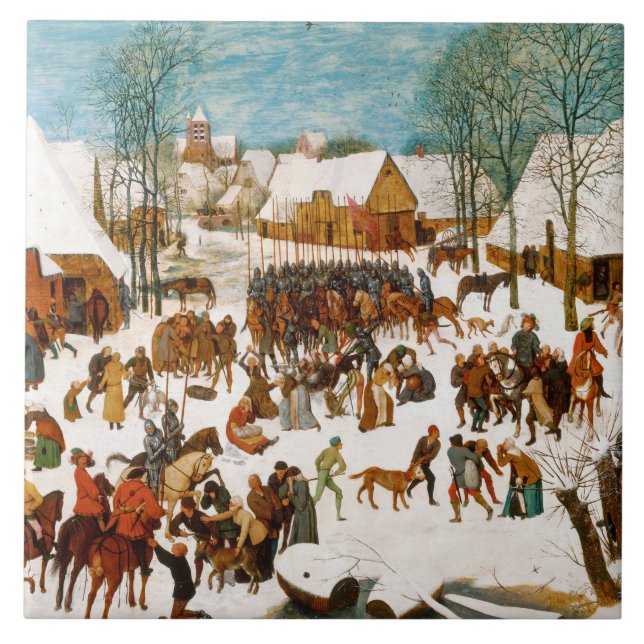 Pieter Bruegel Fläder-Massakern av oskyldigarna Kakelplatta (Framsidan)