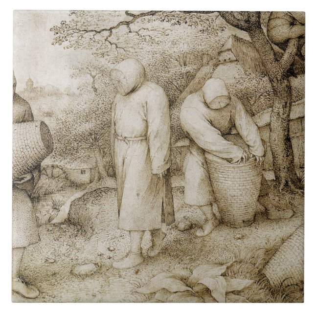 Pieter Bruegel fläderen - beekeepersna Kakelplatta (Framsidan)
