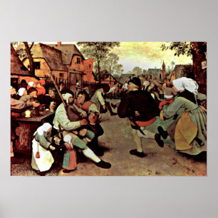 Pieter Bruegel fläderen - den bondaktiga dansen Poster