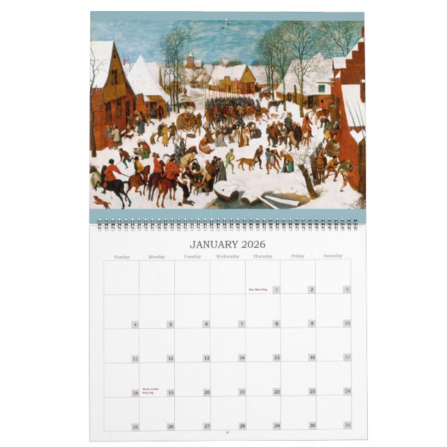Pieter Bruegel fläderen enorm 2016 Kalender (Jan 2026)