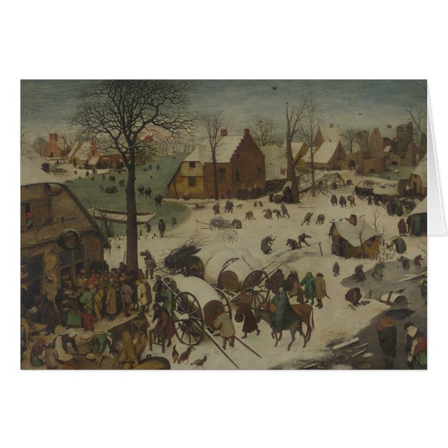 Pieter Bruegel fläderen - numrera på Bethlehem Hälsningskort (Framsidan Horizontal)