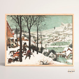 Pieter Bruegel Hunters in Snö Art Poster
