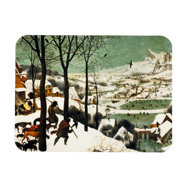 Pieter Bruegel Hunters in Snö Magnet (Horisontell)