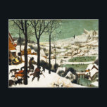 Pieter Bruegel Hunters in Snö vycard Vykort<br><div class="desc">Pieter Bruegel Hunters på vykortet Snö. Oljemålning på trä från 1565. Pieter Bruegel the Elder var en av de underbara målarna i den nordliga Renaissancen. Jakt i Snö är en av konstnärens mest berömd målningar. Jägarna och deras jakt på hundar flytta över ett backe kommer tillbaka från en jakt mot...</div>