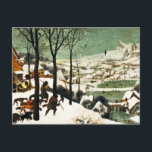 Pieter Bruegel Hunters in Snö vycard Vykort<br><div class="desc">Pieter Bruegel Hunters på vykortet Snö. Oljemålning på trä från 1565. Pieter Bruegel the Elder var en av de underbara målarna i den nordliga Renaissancen. Jakt i Snö är en av konstnärens mest berömd målningar. Jägarna och deras jakt på hundar flytta över ett backe kommer tillbaka från en jakt mot...</div>
