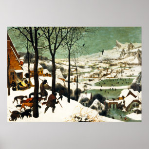 Pieter Bruegel jägare i snöaffischen Poster