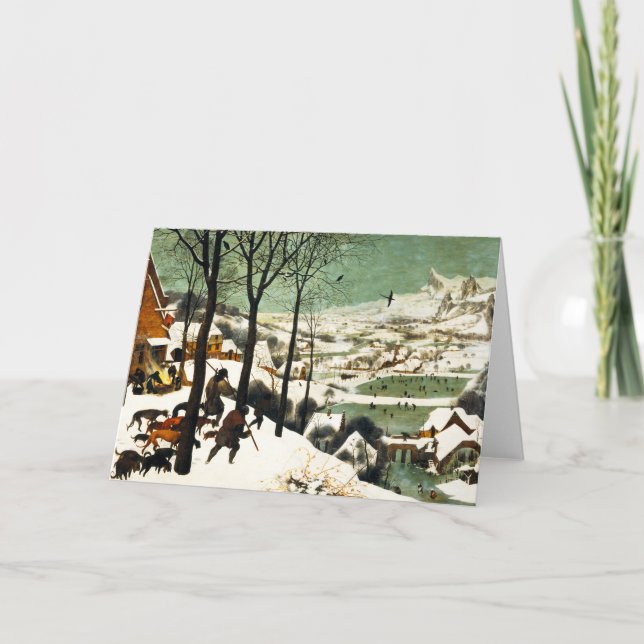 Pieter Bruegel jägare i snöhälsningkortet Kort (Framsida)