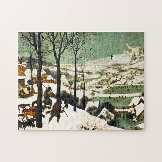 Pieter Bruegel jägare i snöpussel Pussel (Horisontell)