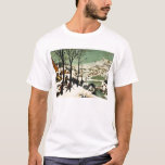 Pieter Bruegel jägare i snöT-tröja T Shirt<br><div class="desc">Pieter Bruegel jägare i snöt-skjortan. Oljemålning på trä från 1565. Pieter Bruegel fläderen var en av de underbara målarna av den nordliga renaissancen. Jägare i snön är en av konstnärens mest berömda målningar. Arbetet presenterar jägare, och deras jakt förföljer flytta över en kommande baksida för backe från en jakt in...</div>